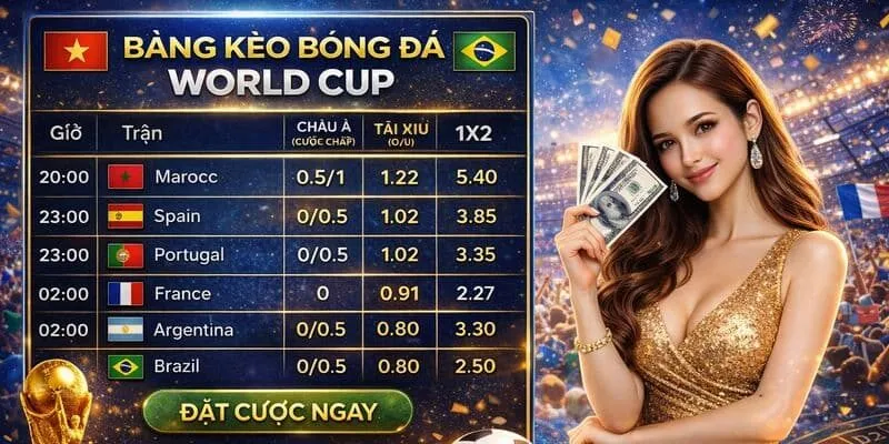 Thông tin odds WC 